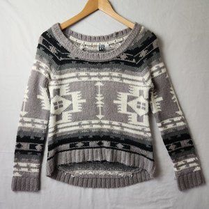 Roxy Black and Gray Aztec Sweater